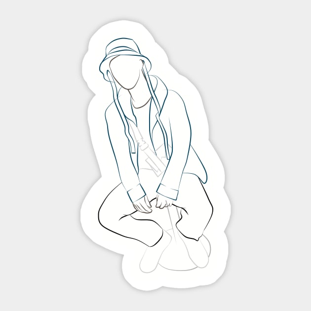 Sitting Guy Sticker by Aecheoloun